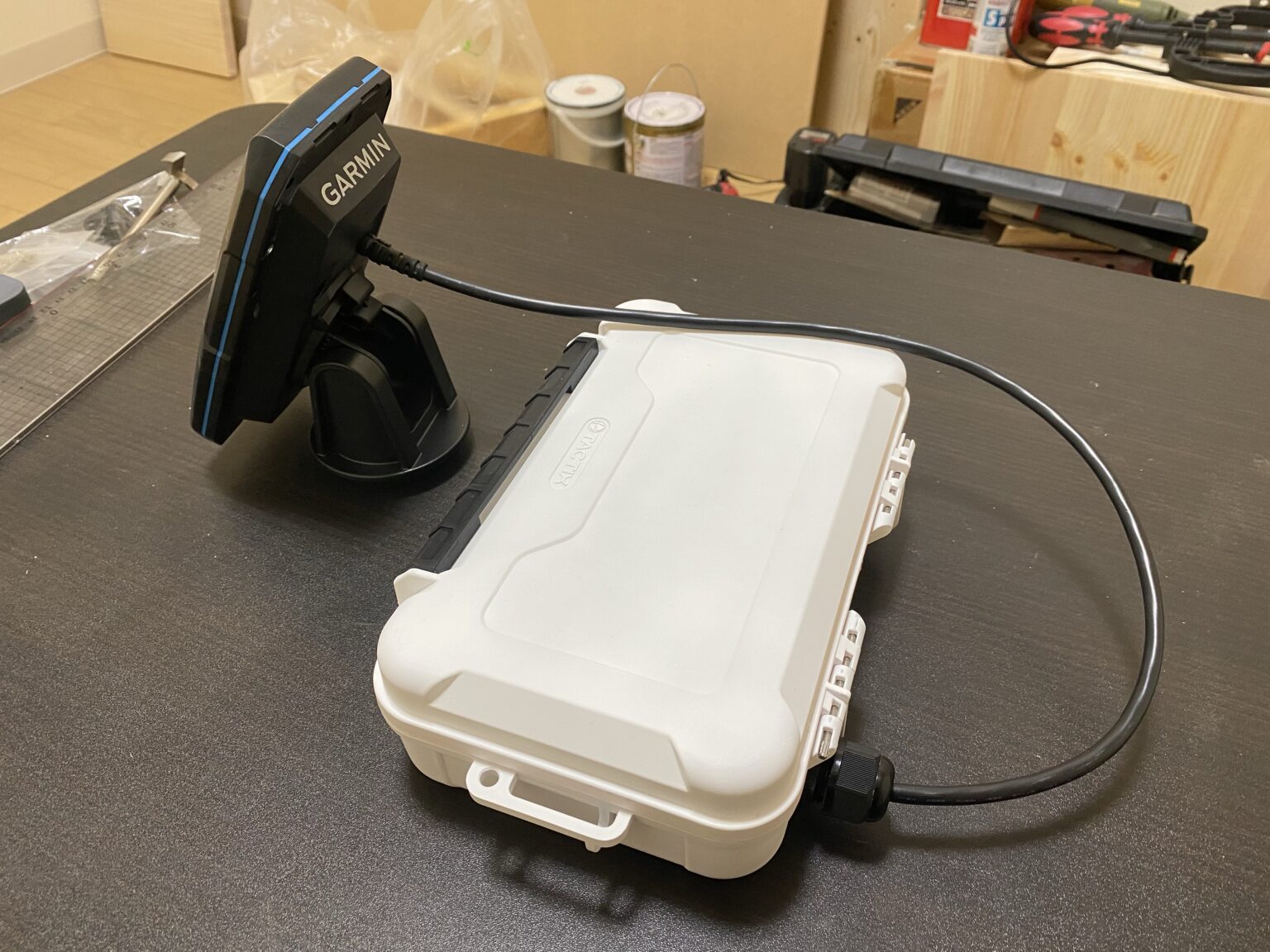 GARMIN ストライカー4をモバイルバッテリーで起動！ おさかな図鑑